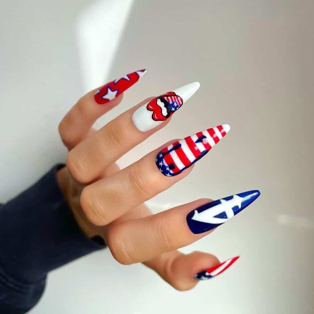 4th of July nails