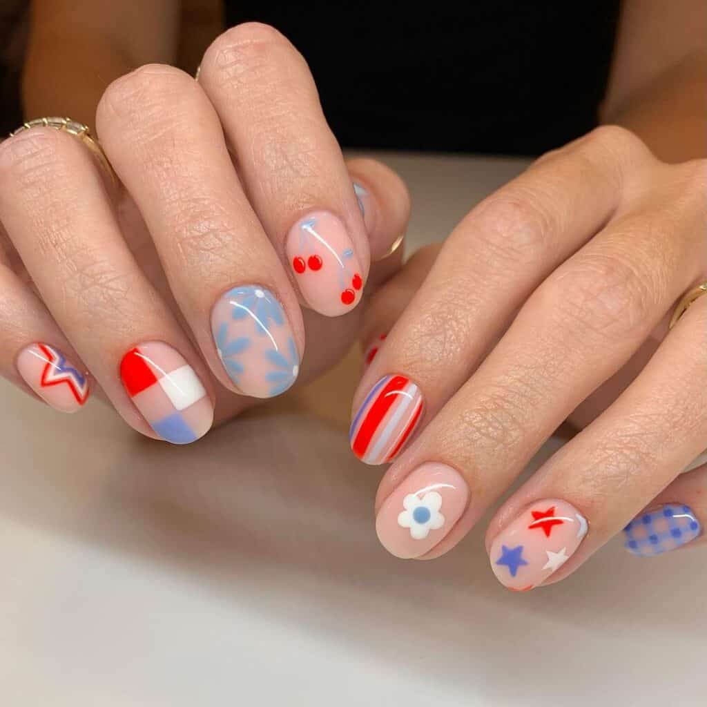 4th of July nails